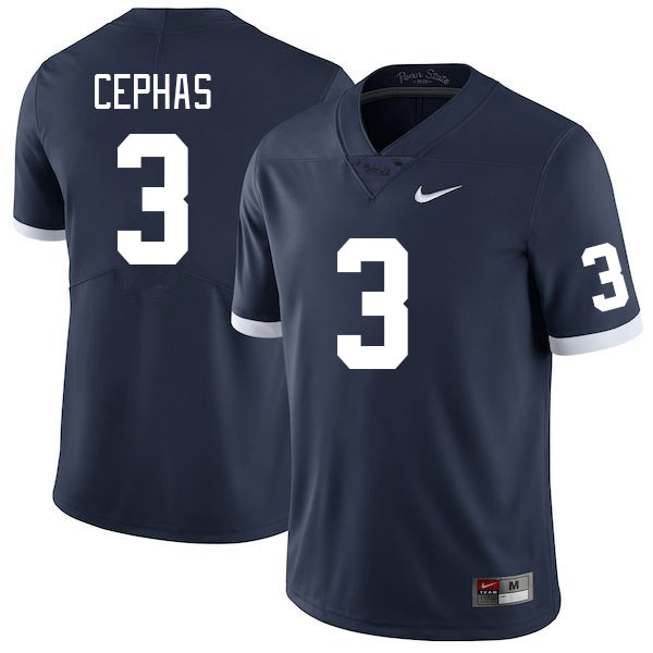 Men #3 Dante Cephas Penn State Nittany Lions College Football Jerseys Stitched Sale-Retro